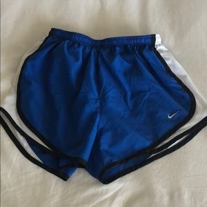 Royal blue, black and white nike shorts